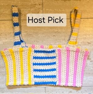 ZARA Colorful Crochet Knit Festival  Crop Top